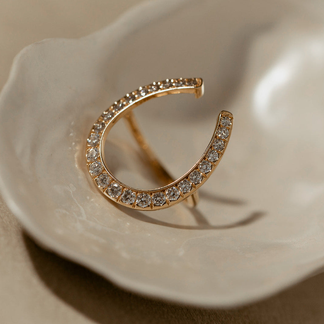 Art Deco Lucky Horseshoe Ring